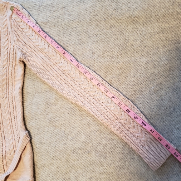 BCBGMaxAzria sweater pink cable knit asymmetric apres ski "Jocelyn" xs - Picture 3 of 10